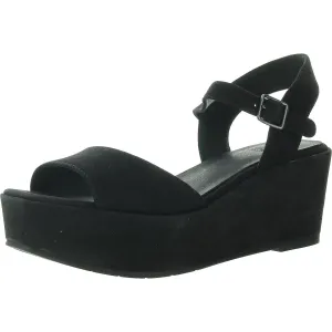 Mime Womens Solid Suede Wedge Heels