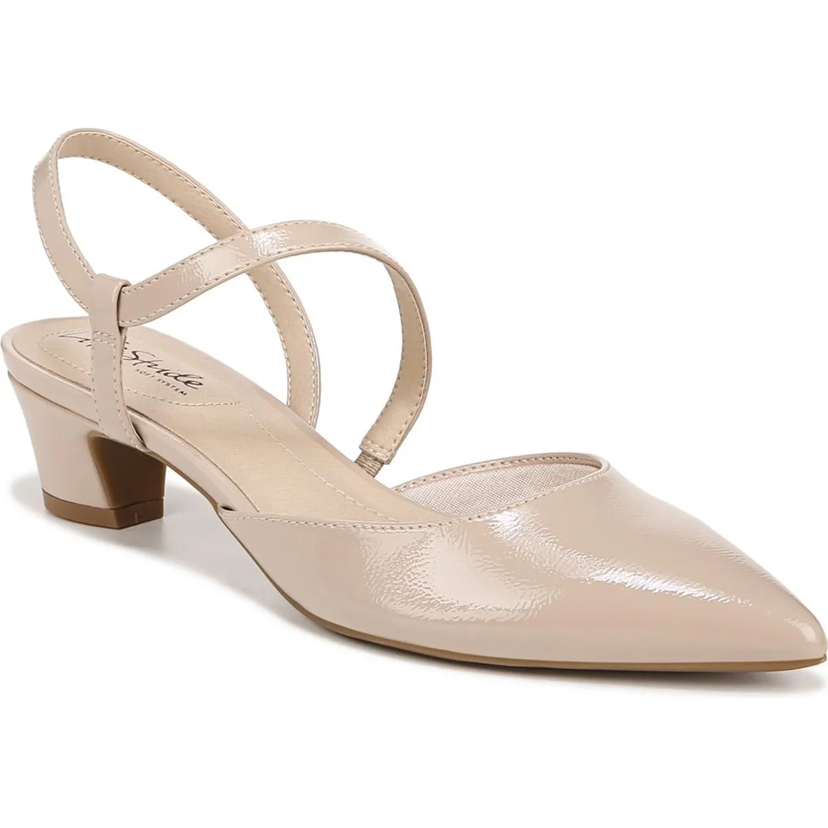 Minimalist Womens Strappy Pointed Toe Slingback Heels