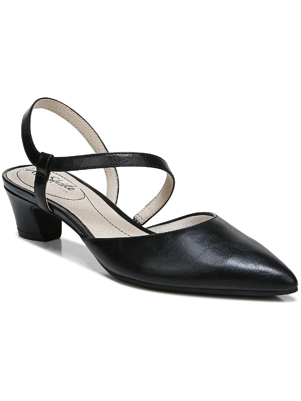 Minimalist Womens Strappy Pointed Toe Slingback Heels