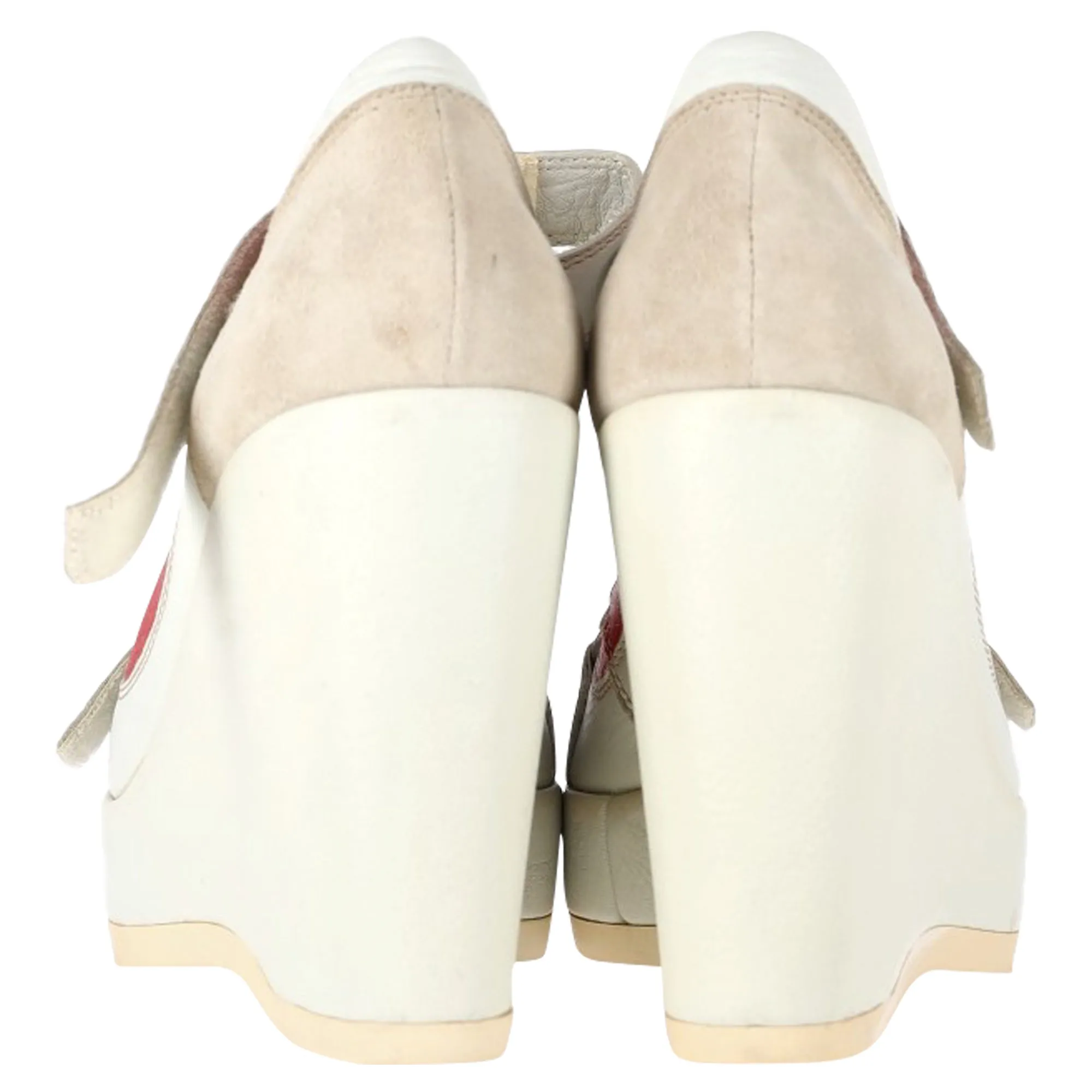 Miu Miu 2003 Velcro Wedge in White Leather