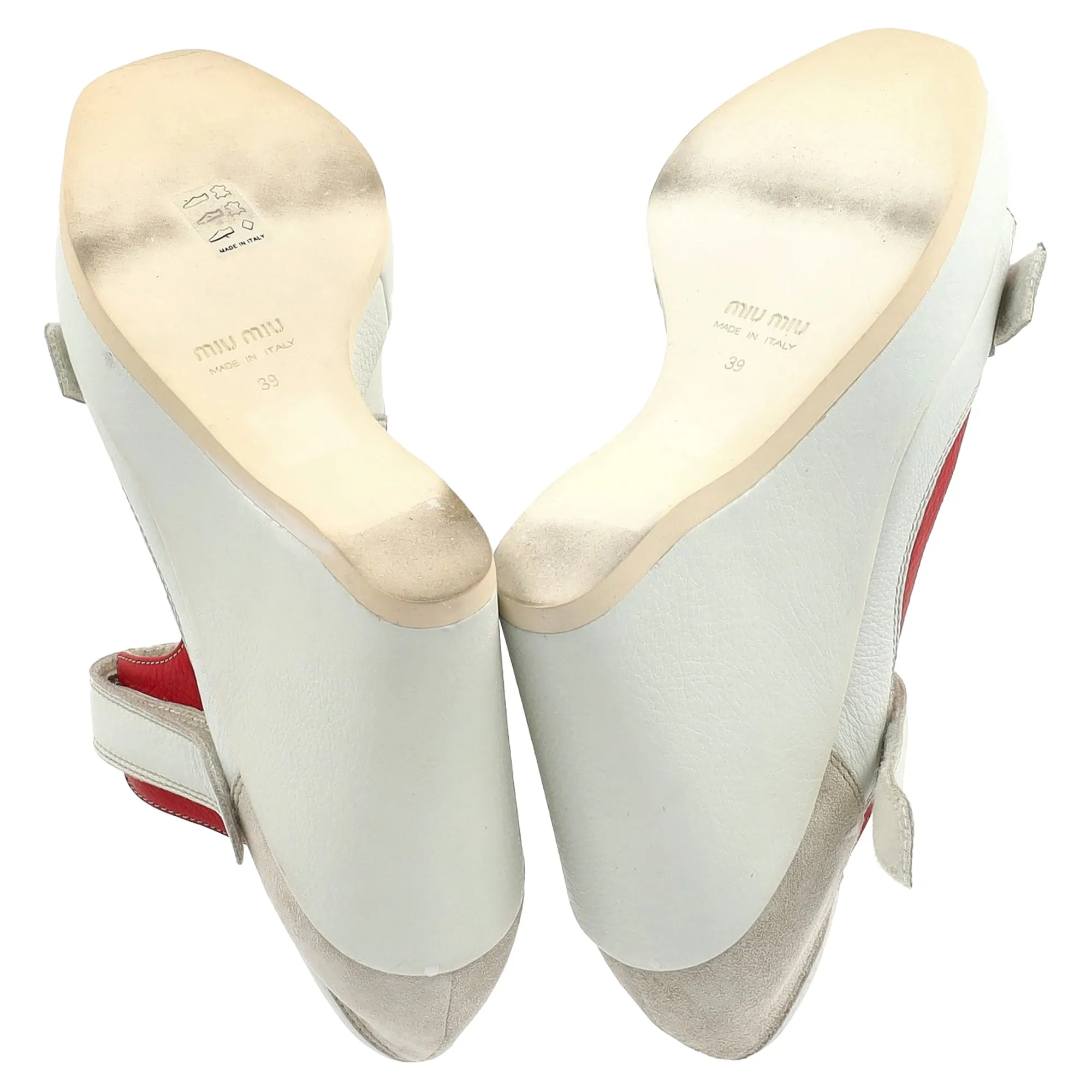 Miu Miu 2003 Velcro Wedge in White Leather