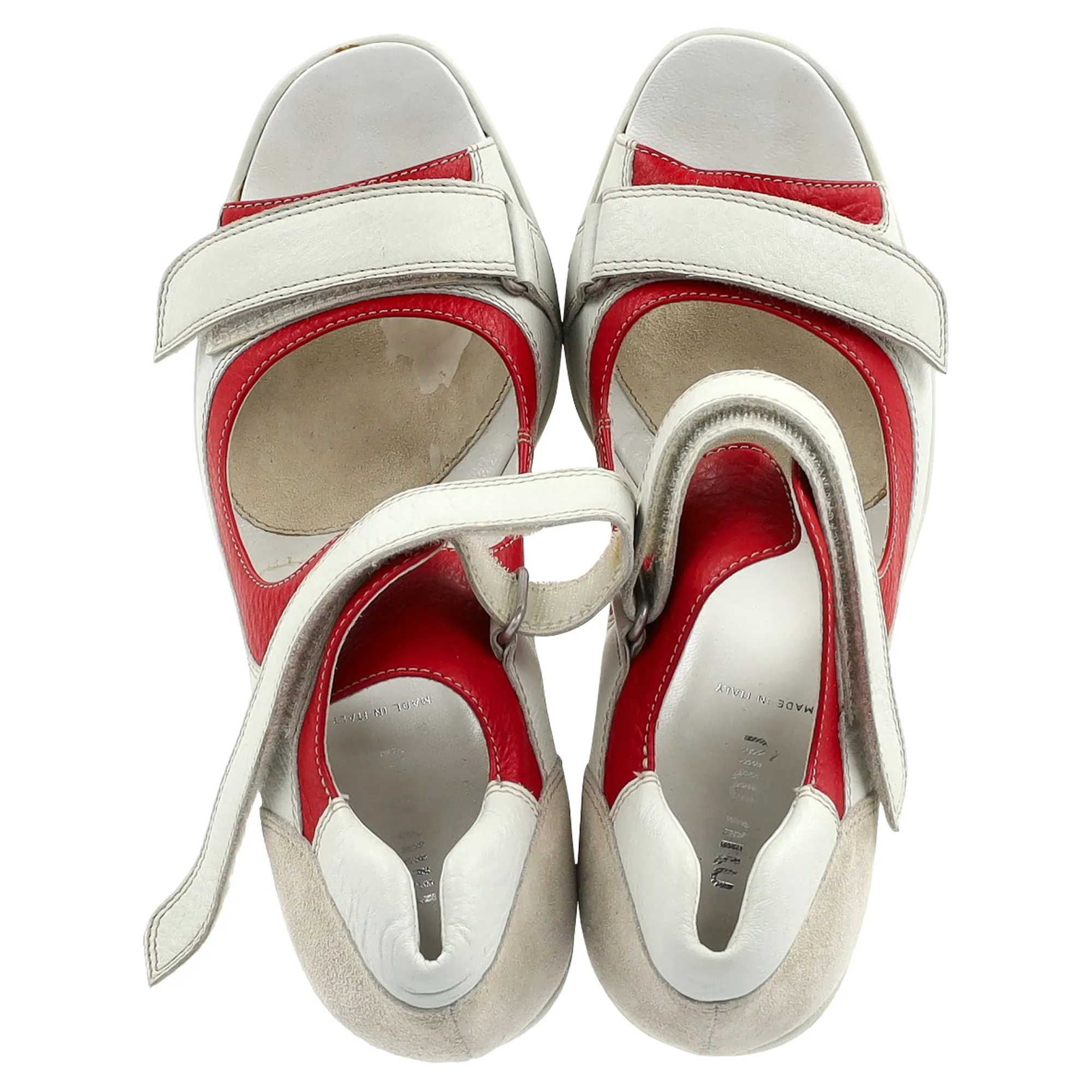 Miu Miu 2003 Velcro Wedge in White Leather