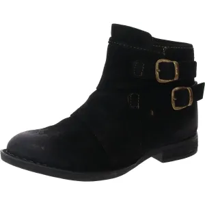 Moraga Womens Zipper Suede Booties
