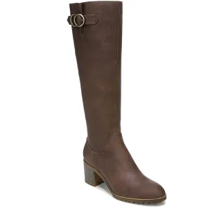 Morrison Womens Leather Buckle Knee-High Boots
