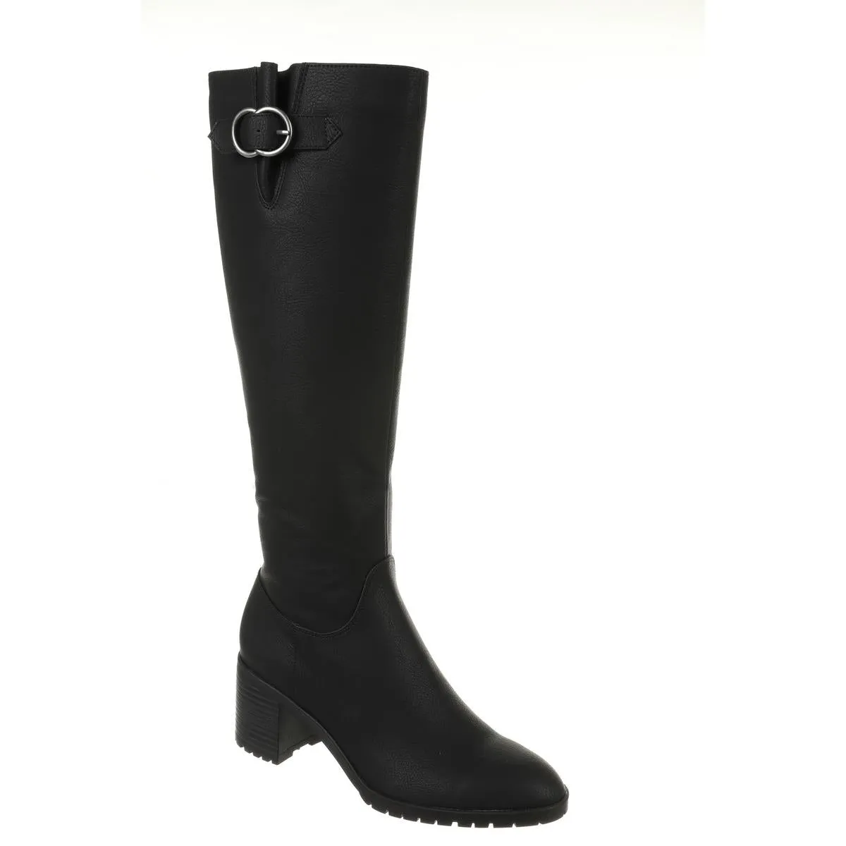 Morrison Womens Leather Buckle Knee-High Boots