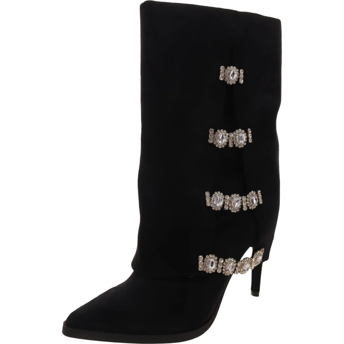 Nami Womens Embellished Man Made Mid-Calf Boots