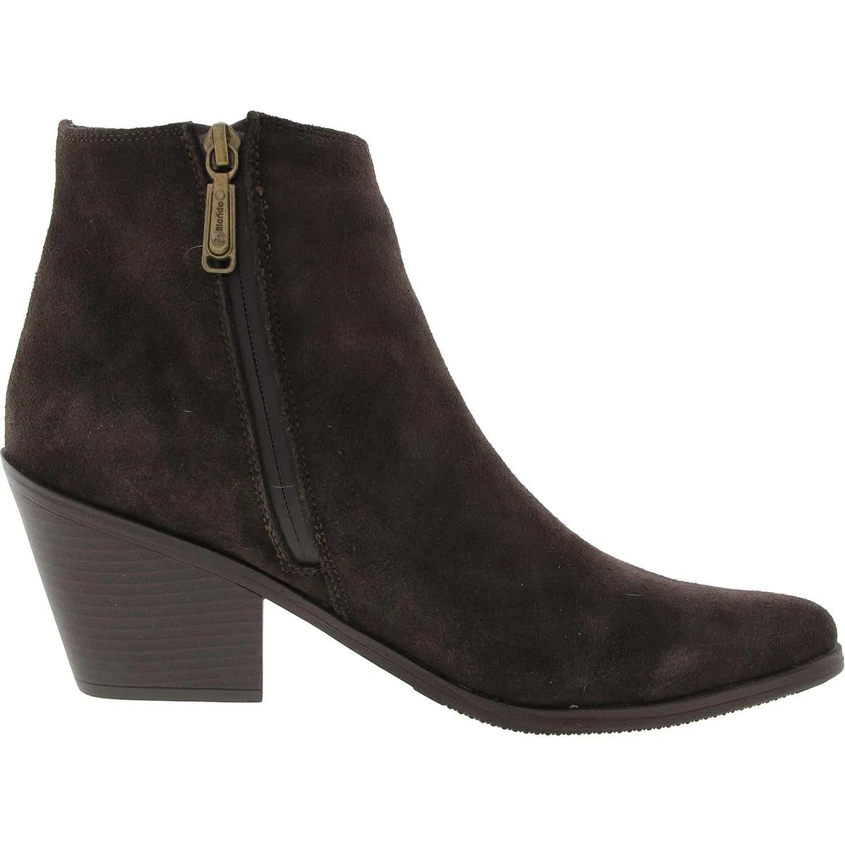 Nanite Womens Zip Up Pointed Toe Ankle Boots