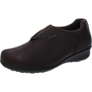 Naples Womens Leather Slip On Wedge Boots