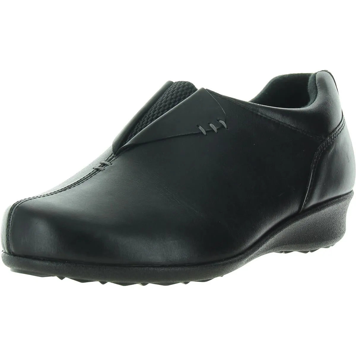 Naples Womens Leather Slip On Wedge Boots