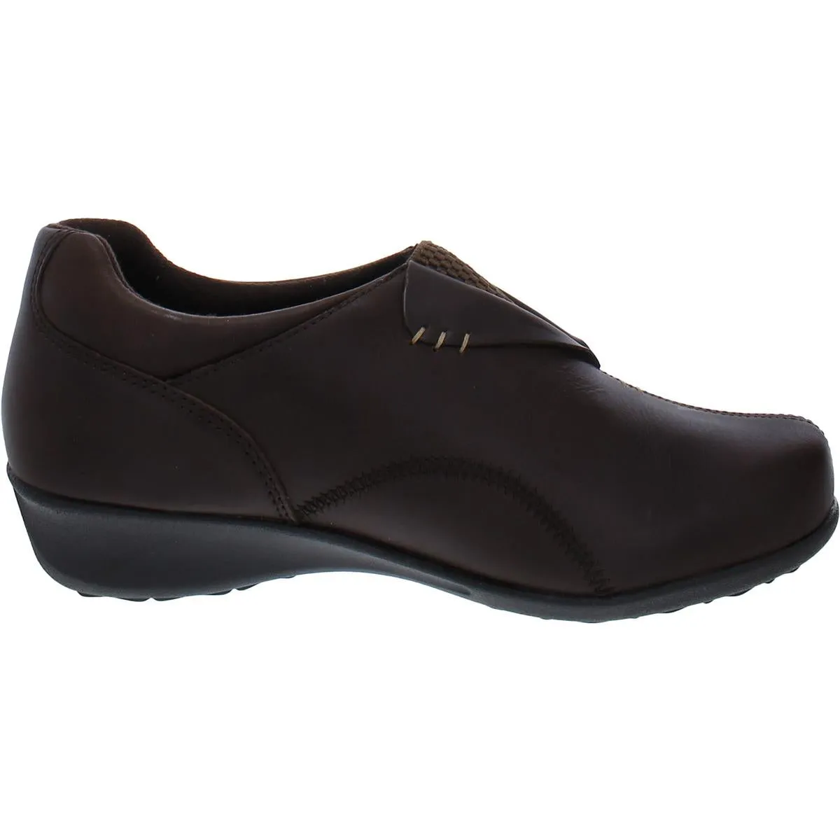 Naples Womens Leather Slip On Wedge Boots