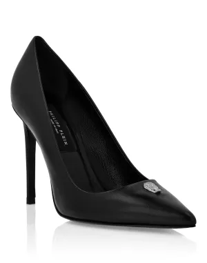 Nappa Leather Decollete Hi-Heels Skull strass