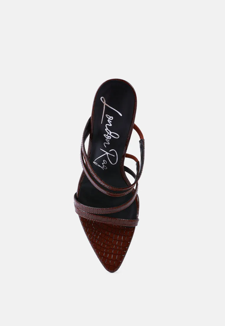 new affair croc metal high heeled sandals