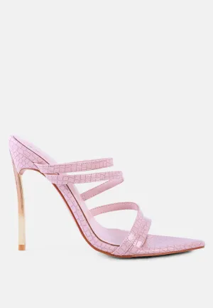 new affair croc metal high heeled sandals