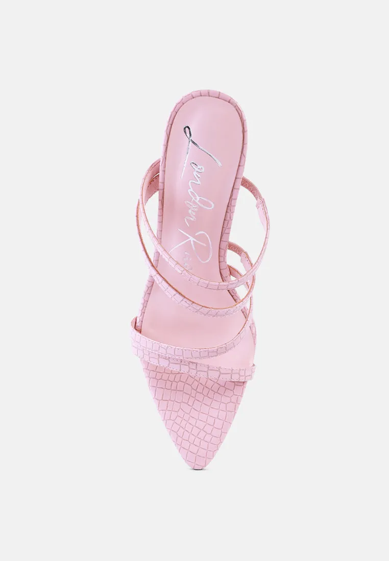 new affair croc metal high heeled sandals