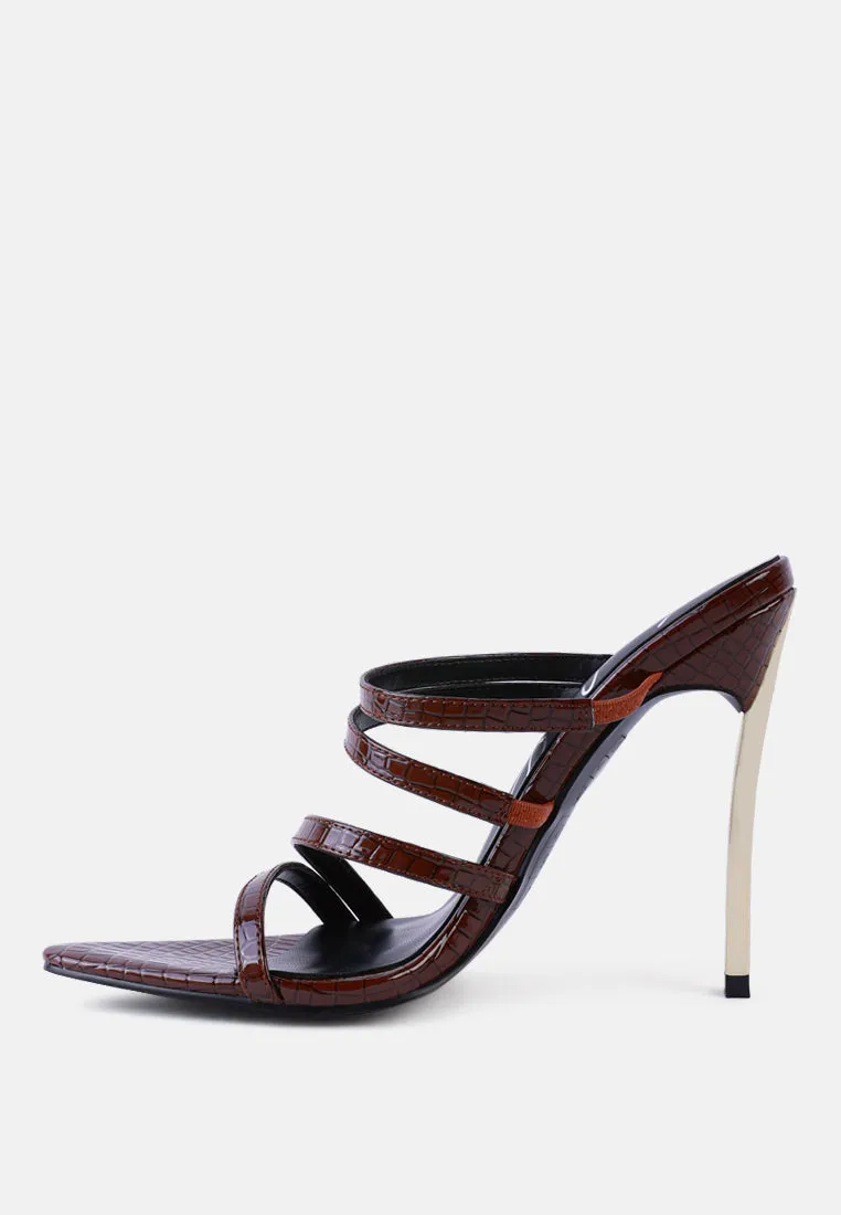 new affair croc metal high heeled sandals