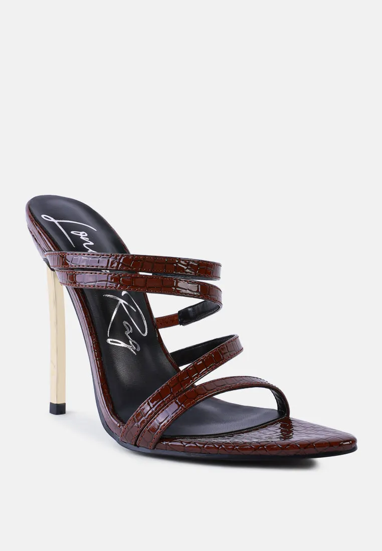 new affair croc metal high heeled sandals