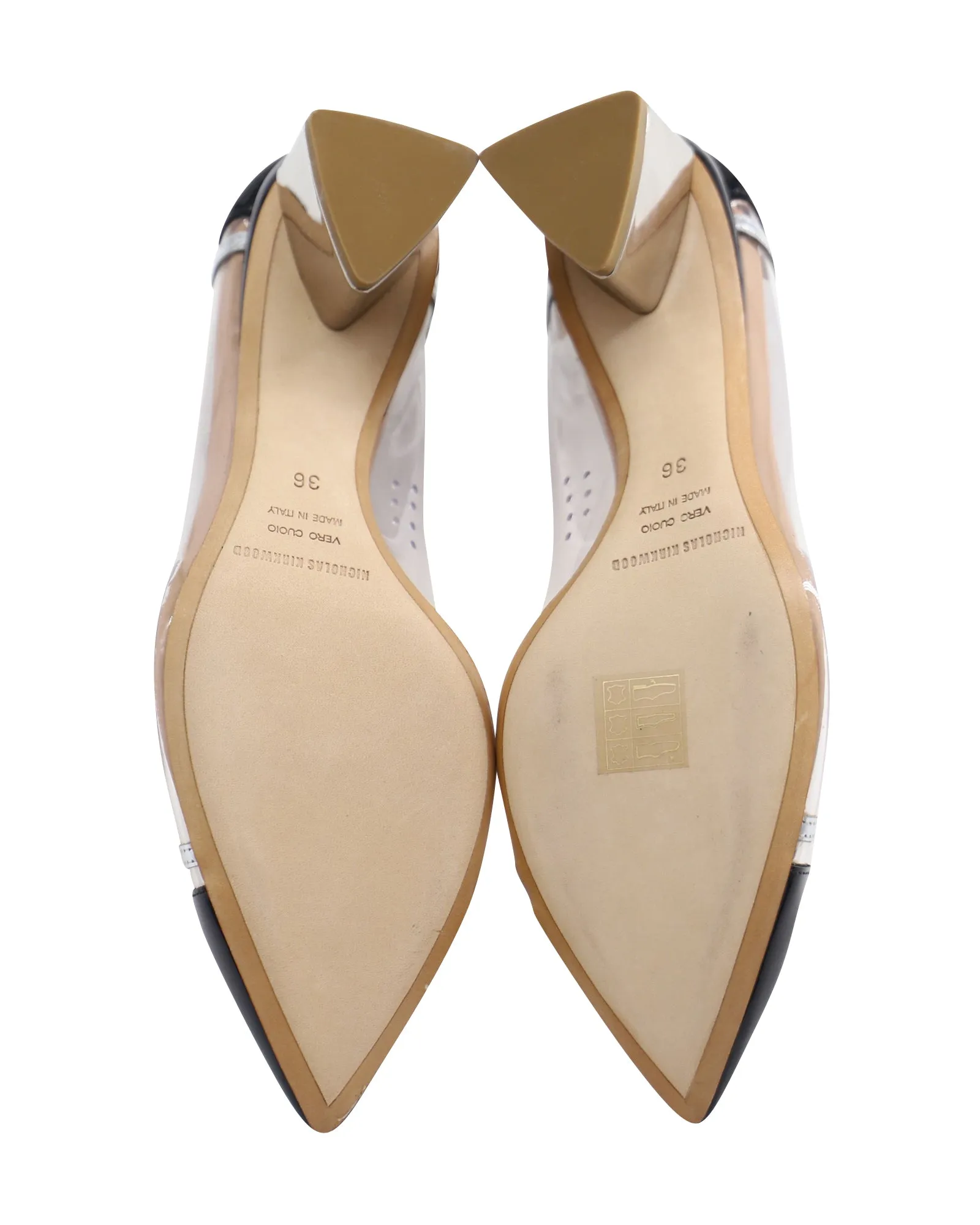 Nicholas Kirkwood Prism Chevron Heels in Black PVC