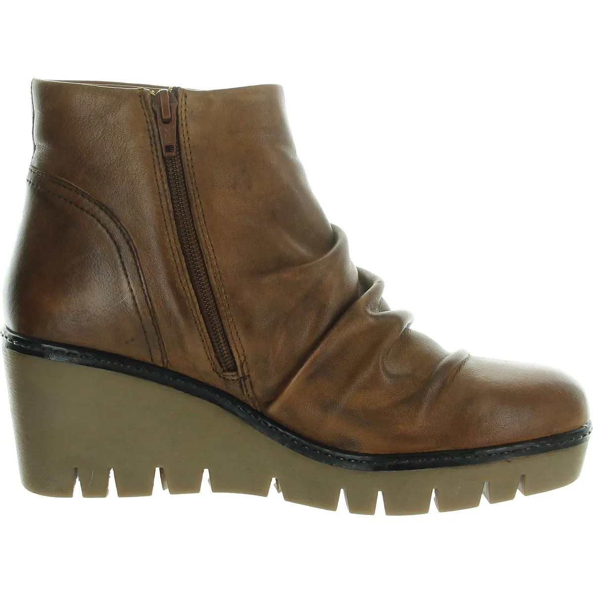 Nift Tee Womens Slouchy Leather Wedge Boots