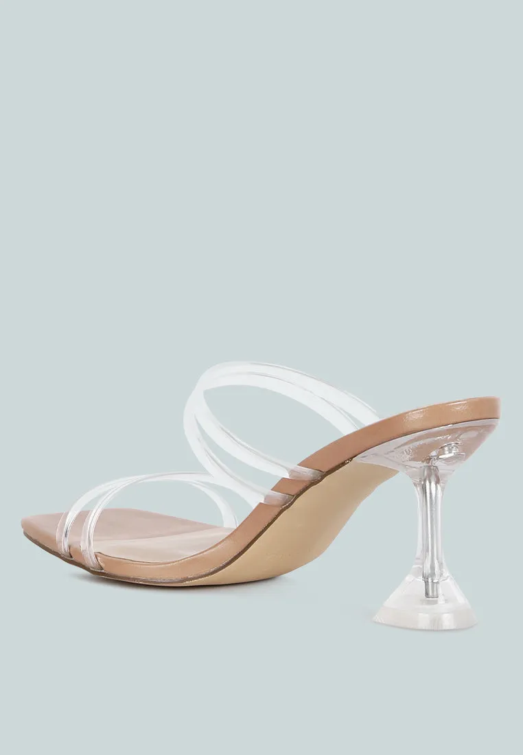 nightfall clear spool heel sandal