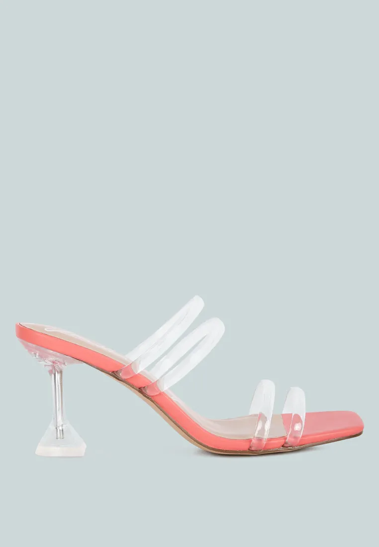 nightfall clear spool heel sandal