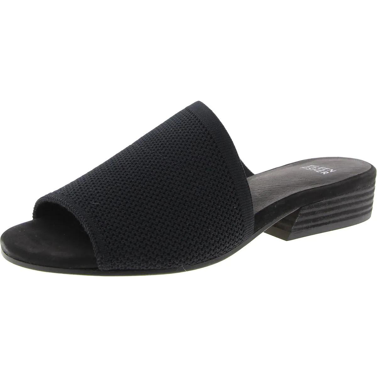 NOKO Womens Block Heel Knit Slide