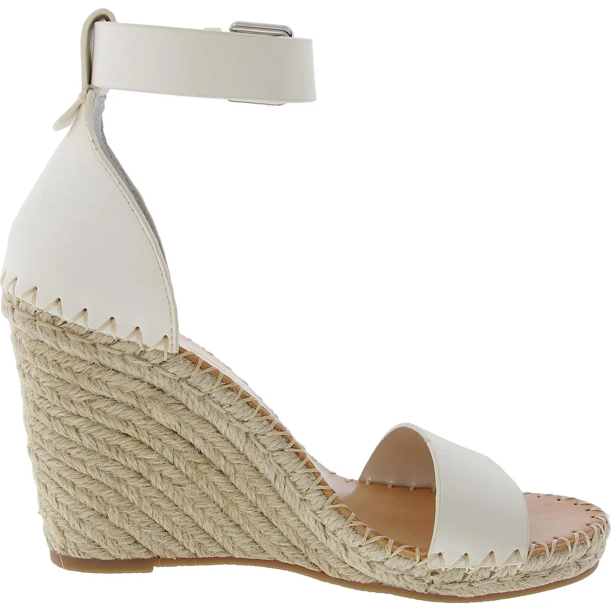 Noor Womens Leather Ankle Espadrille Heels