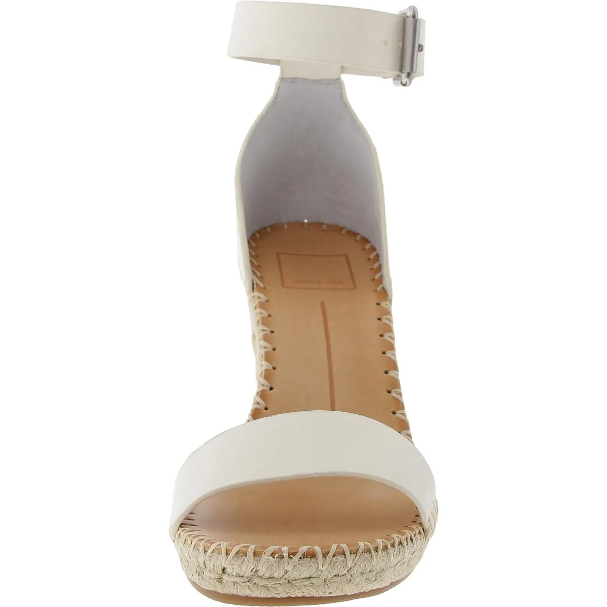 Noor Womens Leather Ankle Espadrille Heels