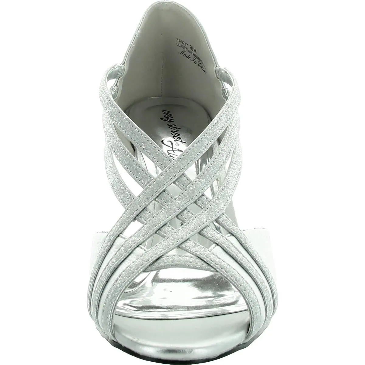 OCEANA Womens Metallic Man Made Slingback Heels