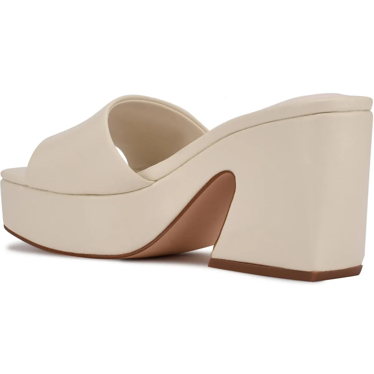 OKLEE Womens Faux Leather Slip On Block Heels