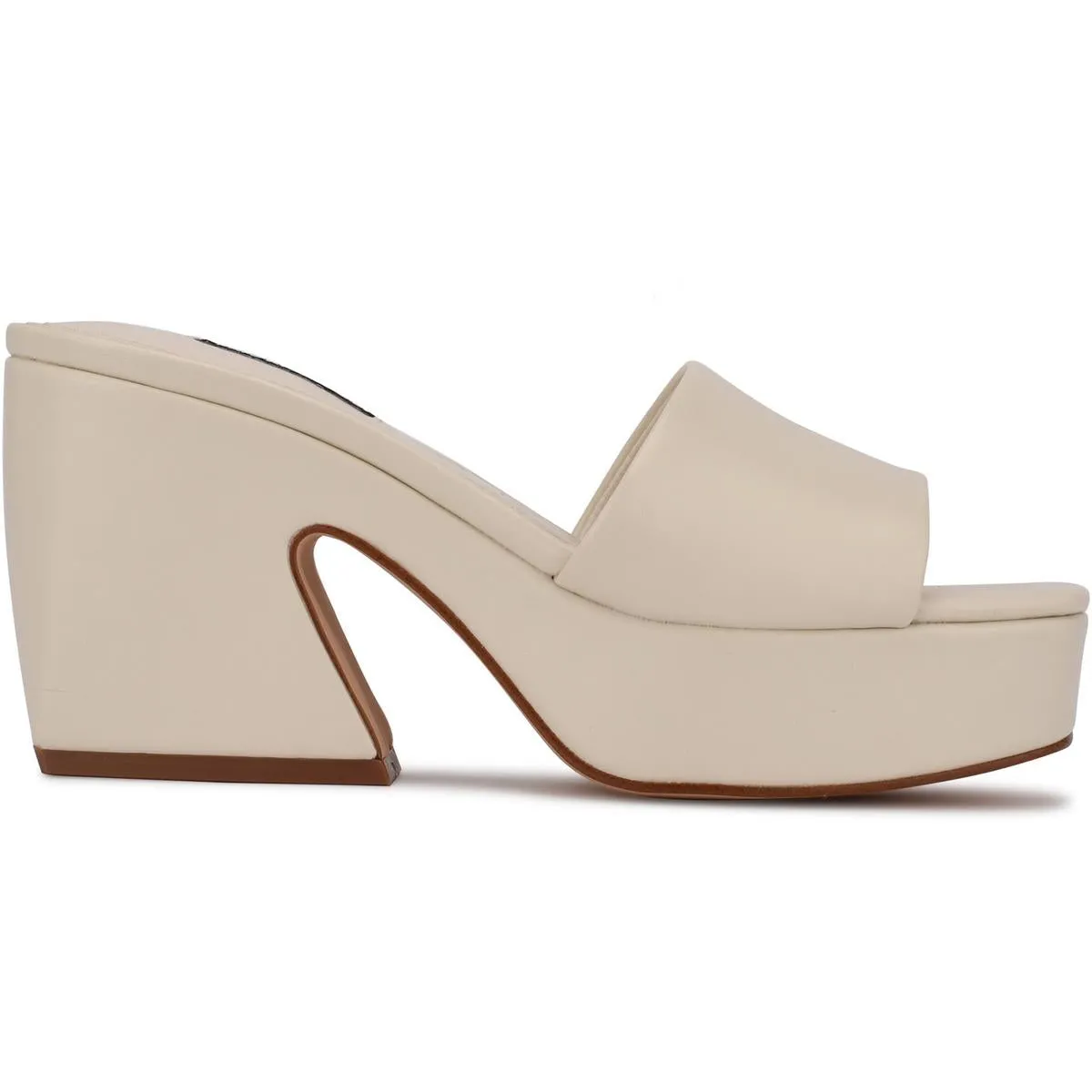 OKLEE Womens Faux Leather Slip On Block Heels