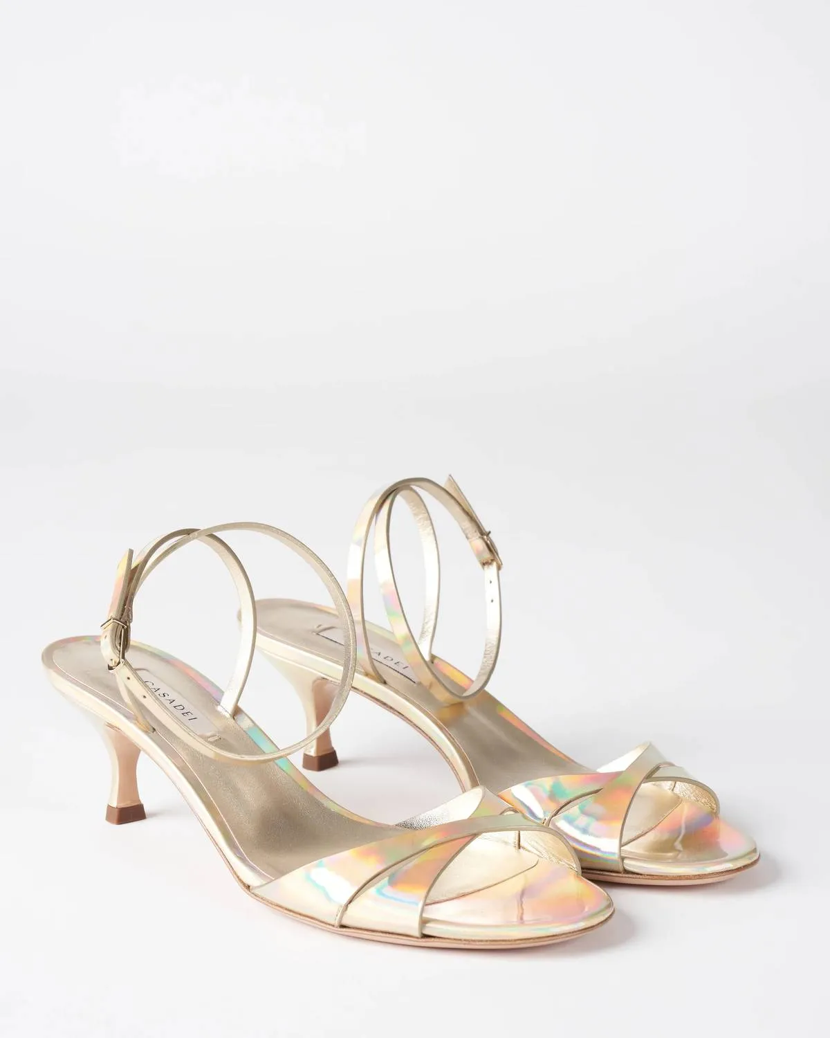 Osiride Sandal Heel In Platino Leather