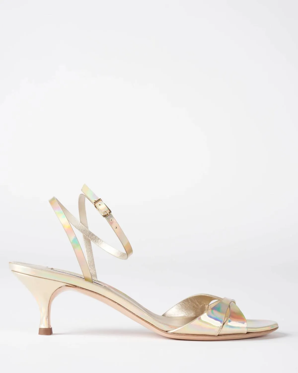 Osiride Sandal Heel In Platino Leather