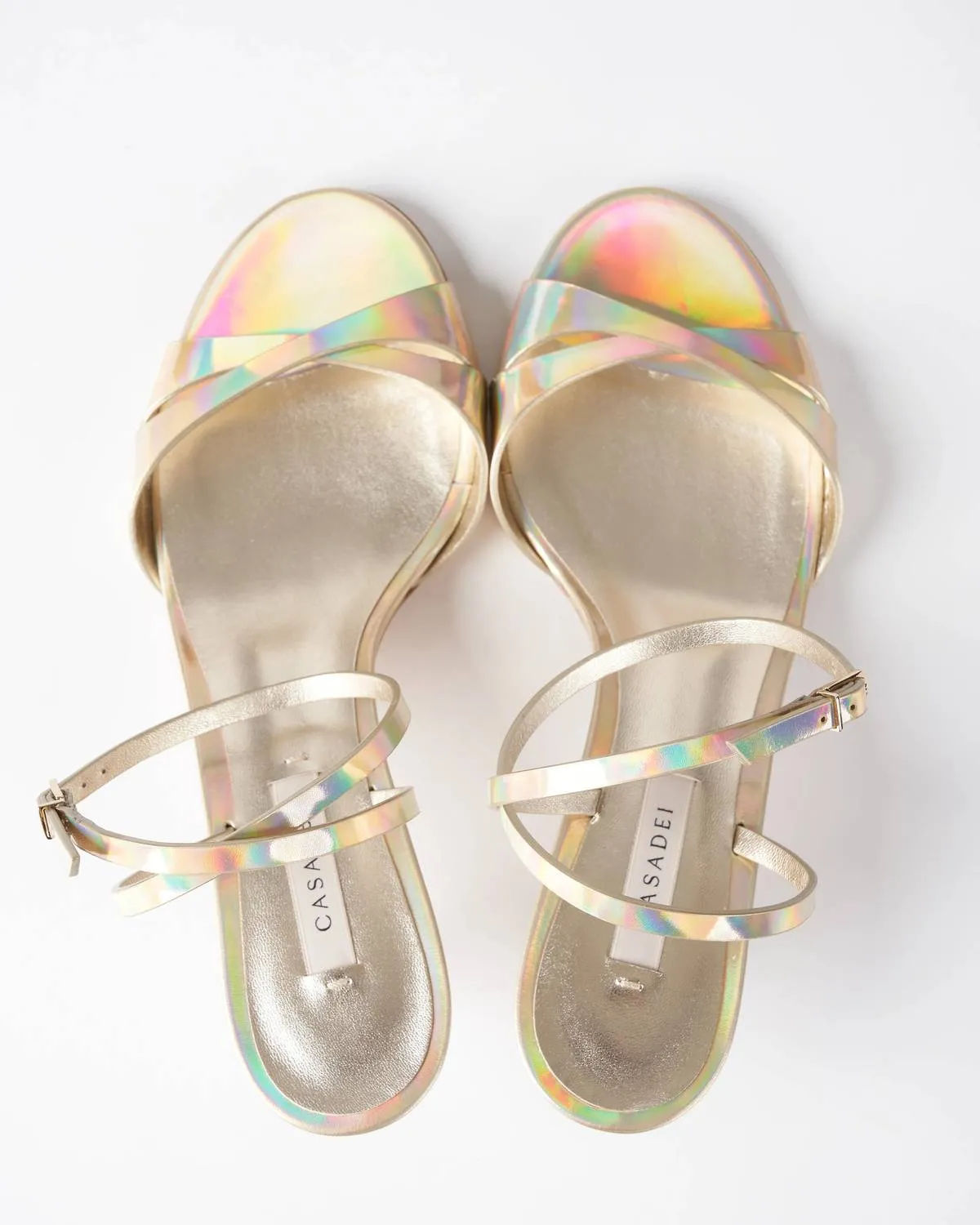 Osiride Sandal Heel In Platino Leather