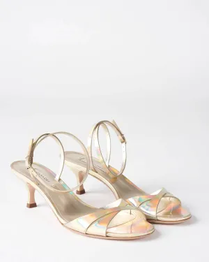 Osiride Sandal Heel In Platino Leather