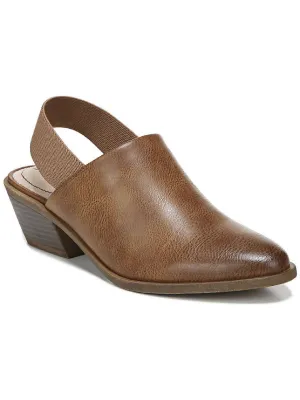 Pasadena Womens Faux Leather Block Heels Ankle Strap