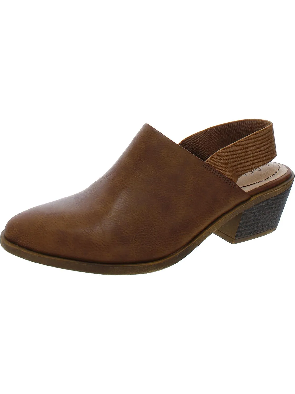 Pasadena Womens Faux Leather Block Heels Ankle Strap