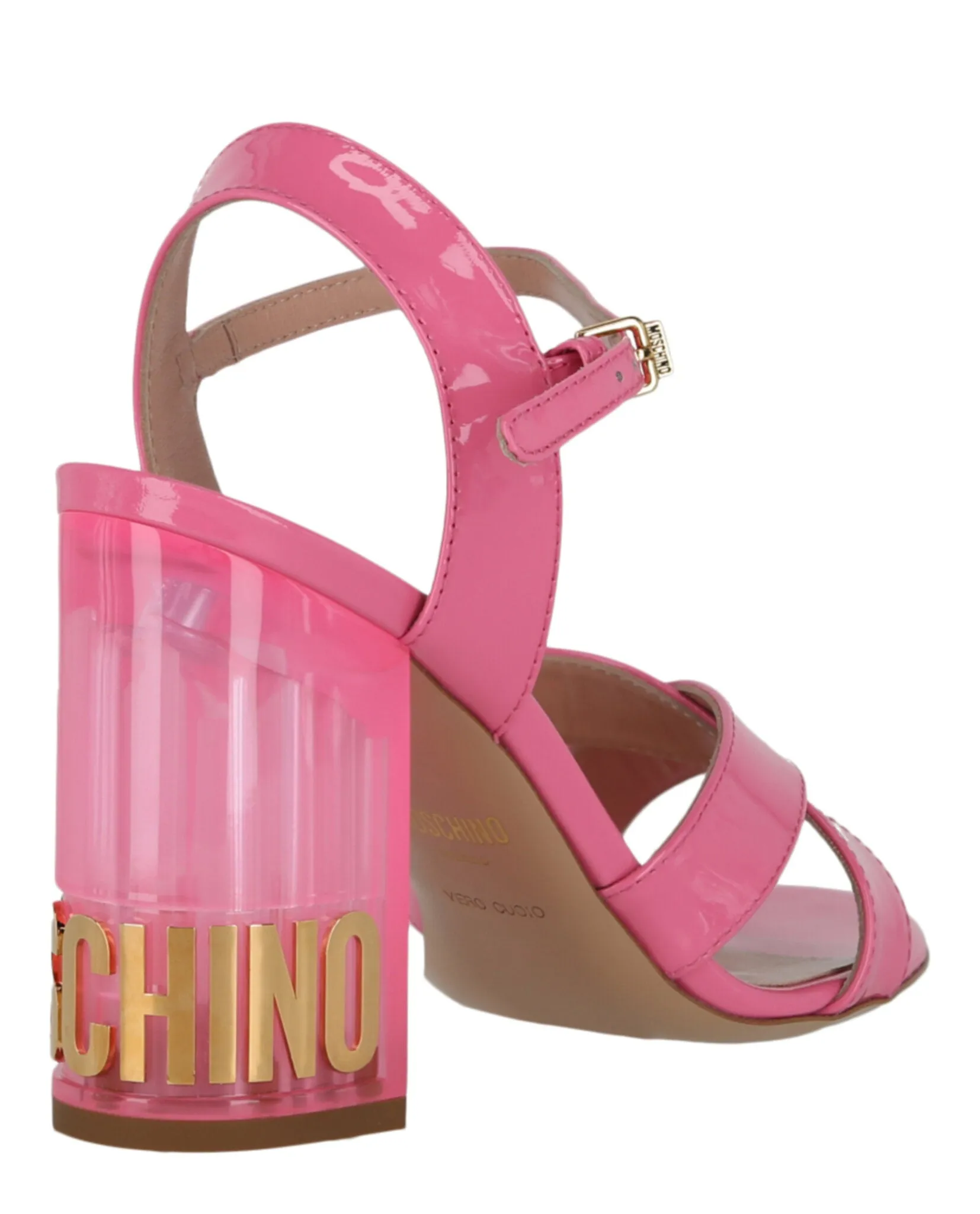 Patent Leather Logo Heel Sandals