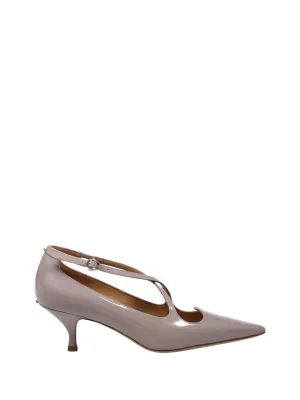 Patent Leather Shoes With Ankle Strap