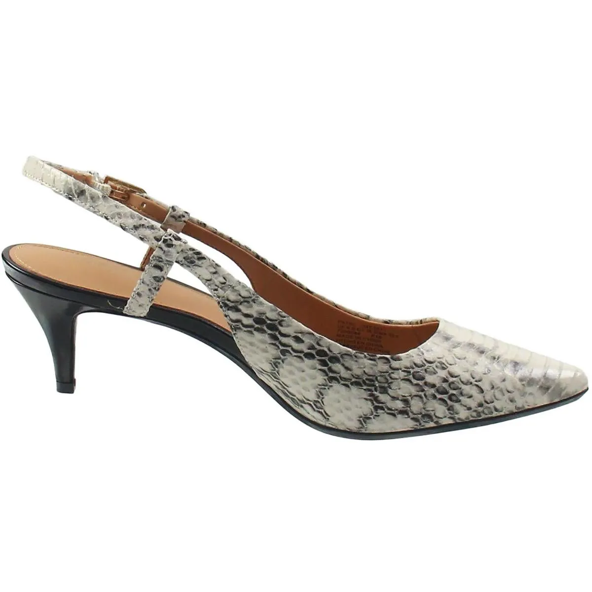 Patsi Womens Patent Leather Almond Toe Slingback Heels