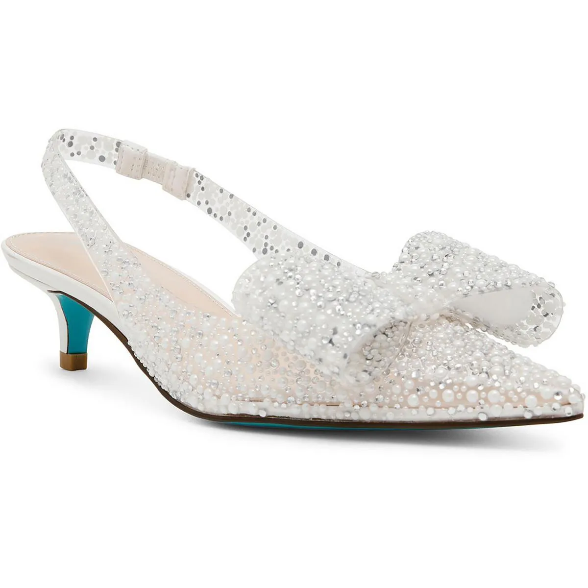 Patti Womens Embellished Vinyl Slingback Heels