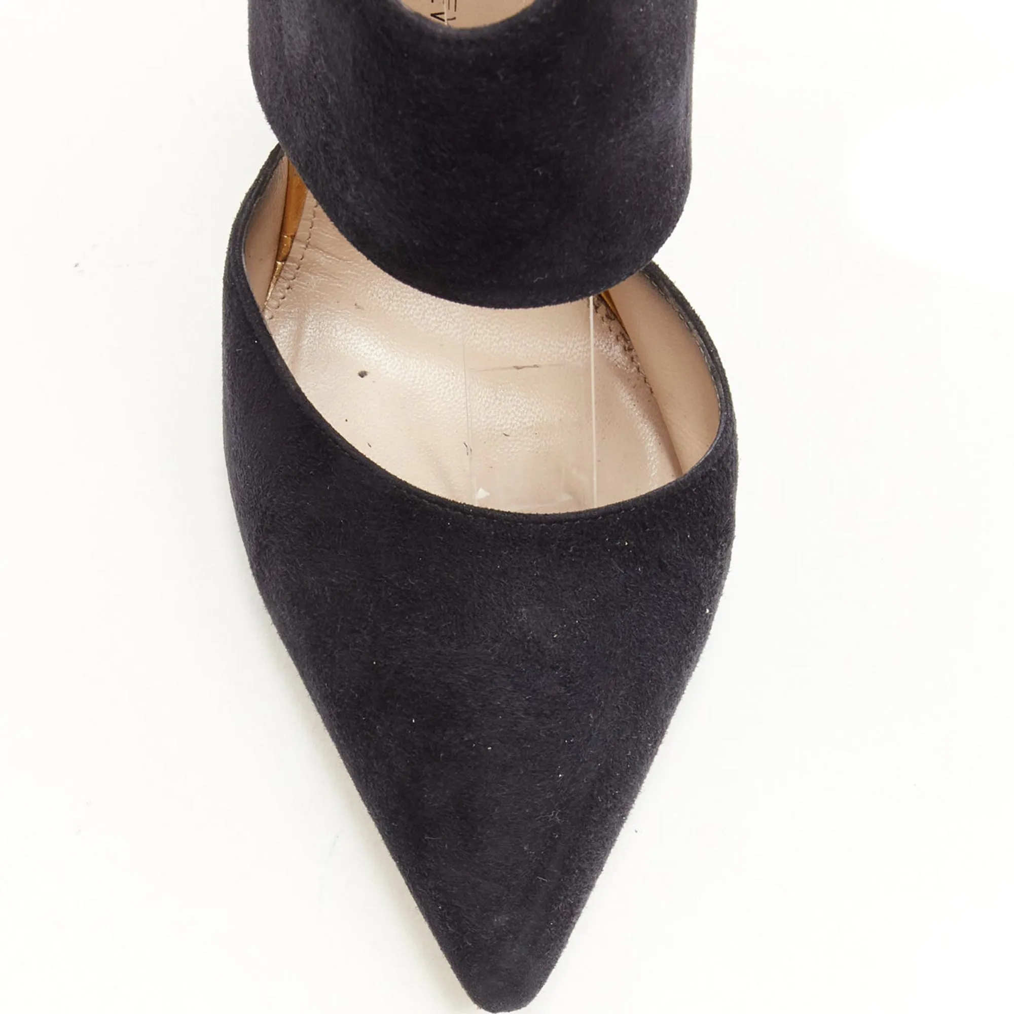 Paul Andrew Suede Pointed Winged Dorsay Pump