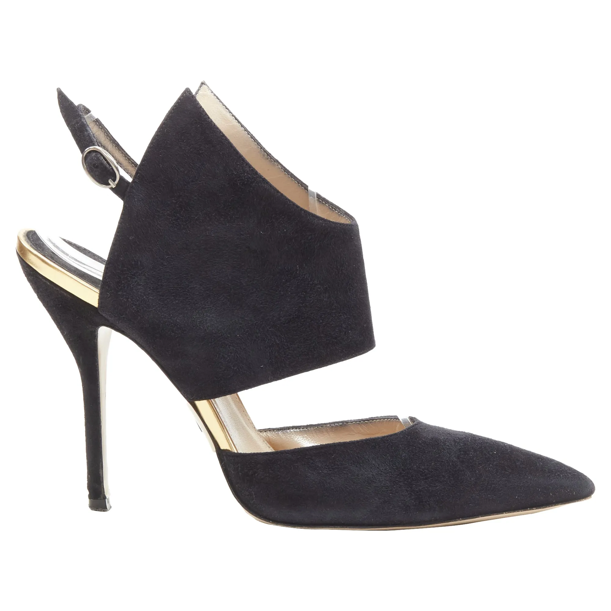 Paul Andrew Suede Pointed Winged Dorsay Pump