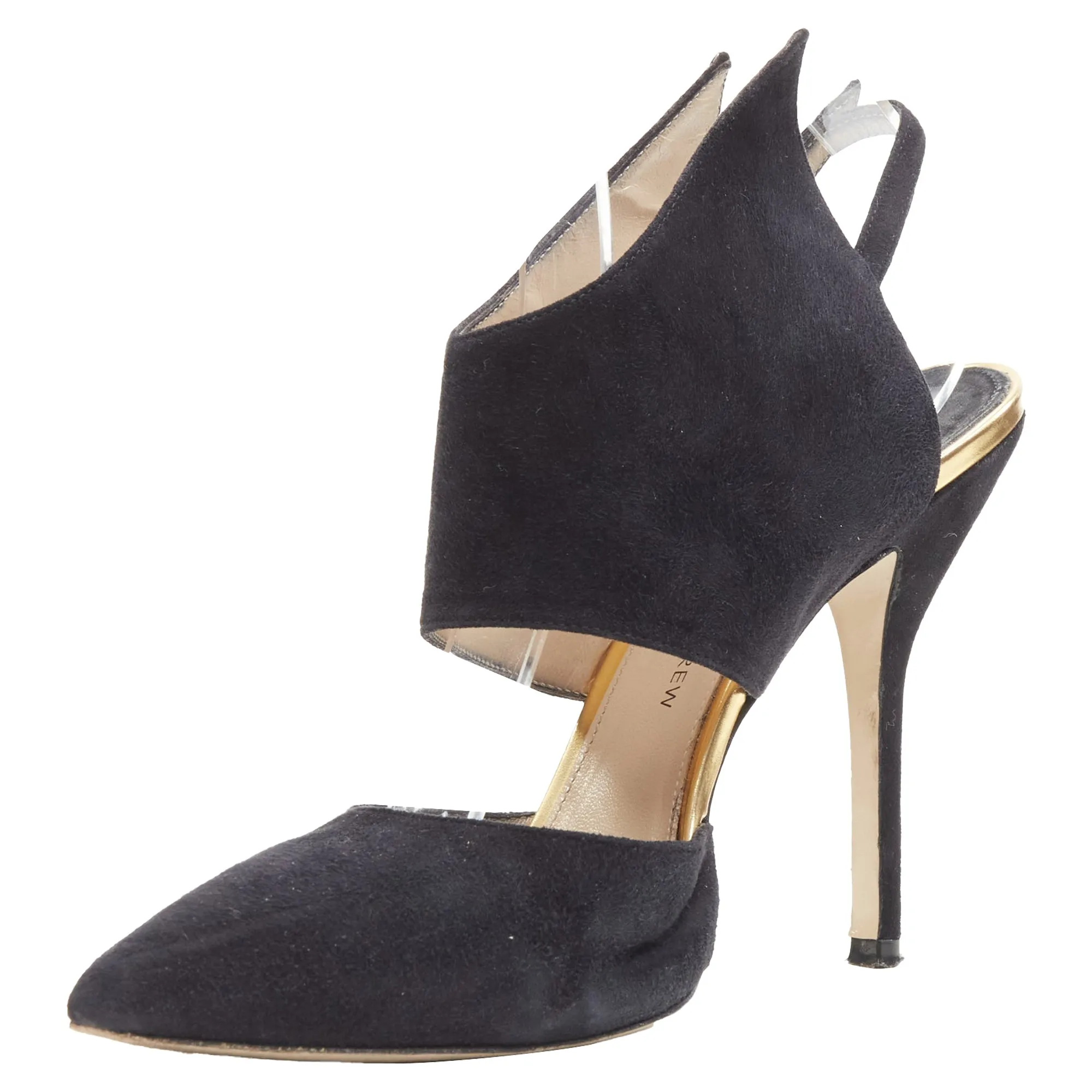 Paul Andrew Suede Pointed Winged Dorsay Pump