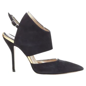 Paul Andrew Suede Pointed Winged Dorsay Pump