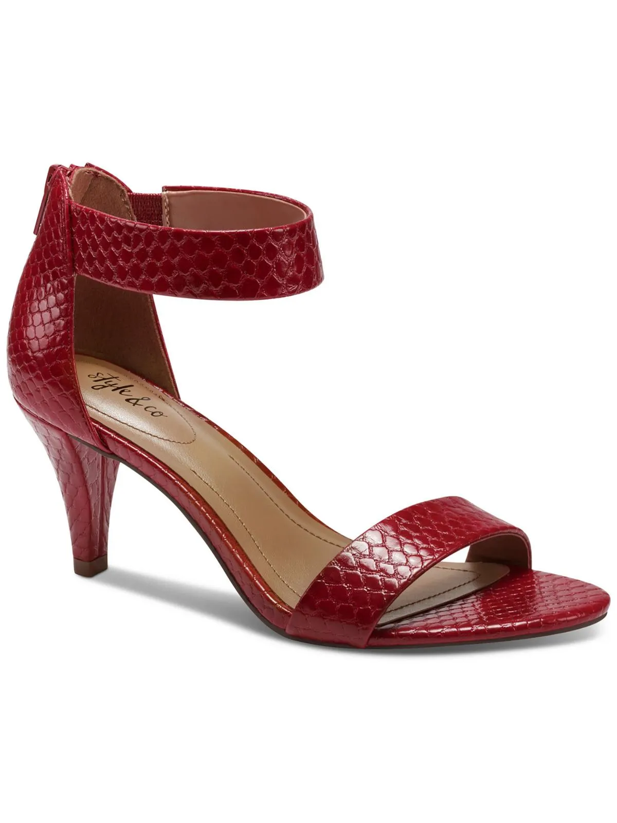 Paycee Womens Metallic Ankle Strap Pumps