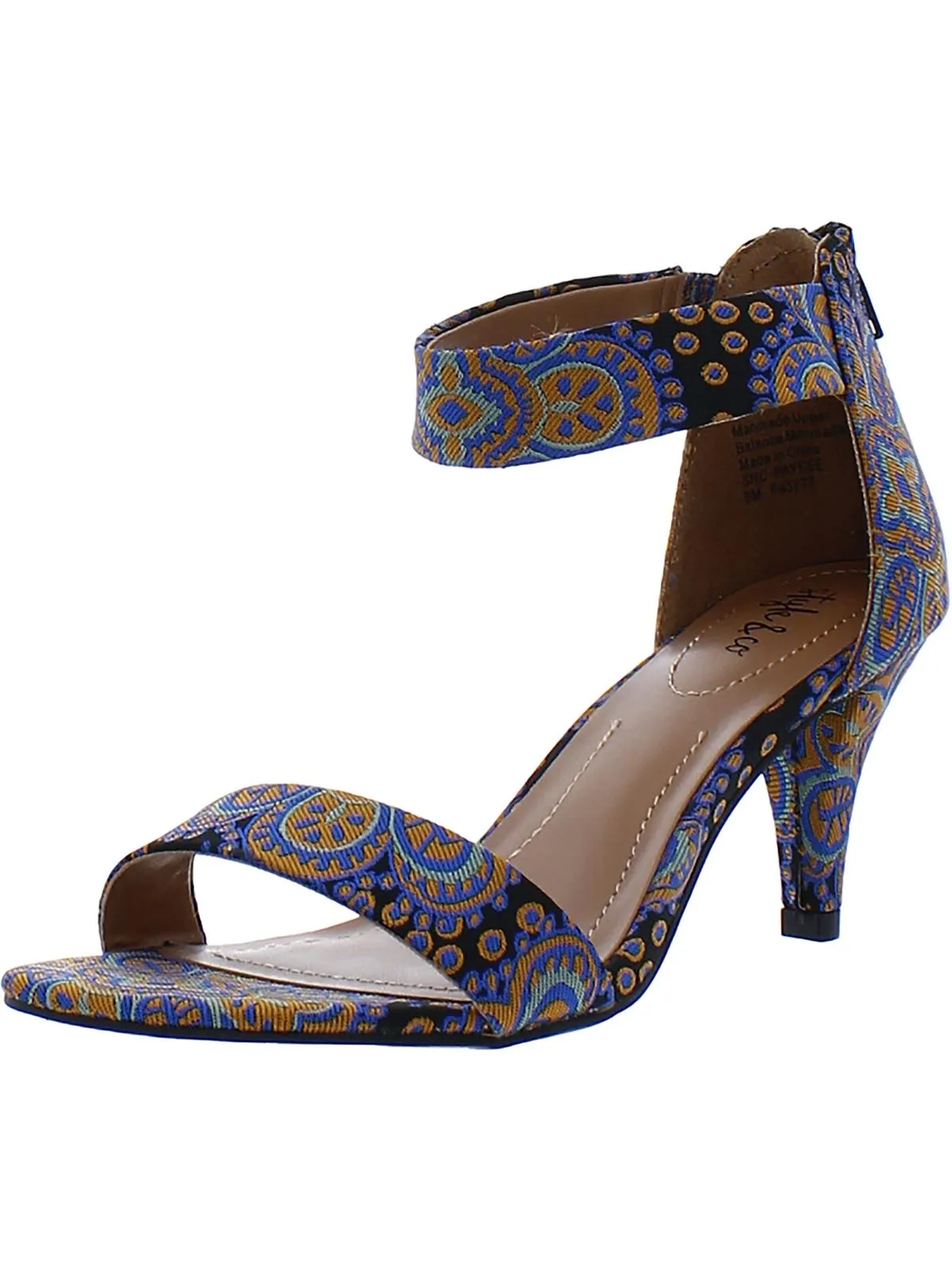 Paycee Womens Metallic Ankle Strap Pumps