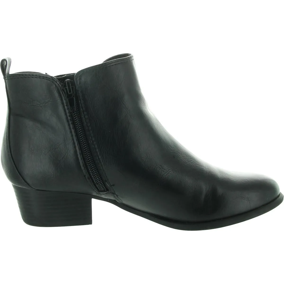 Pedrio Womens Zipper Faux Leather Ankle Boots
