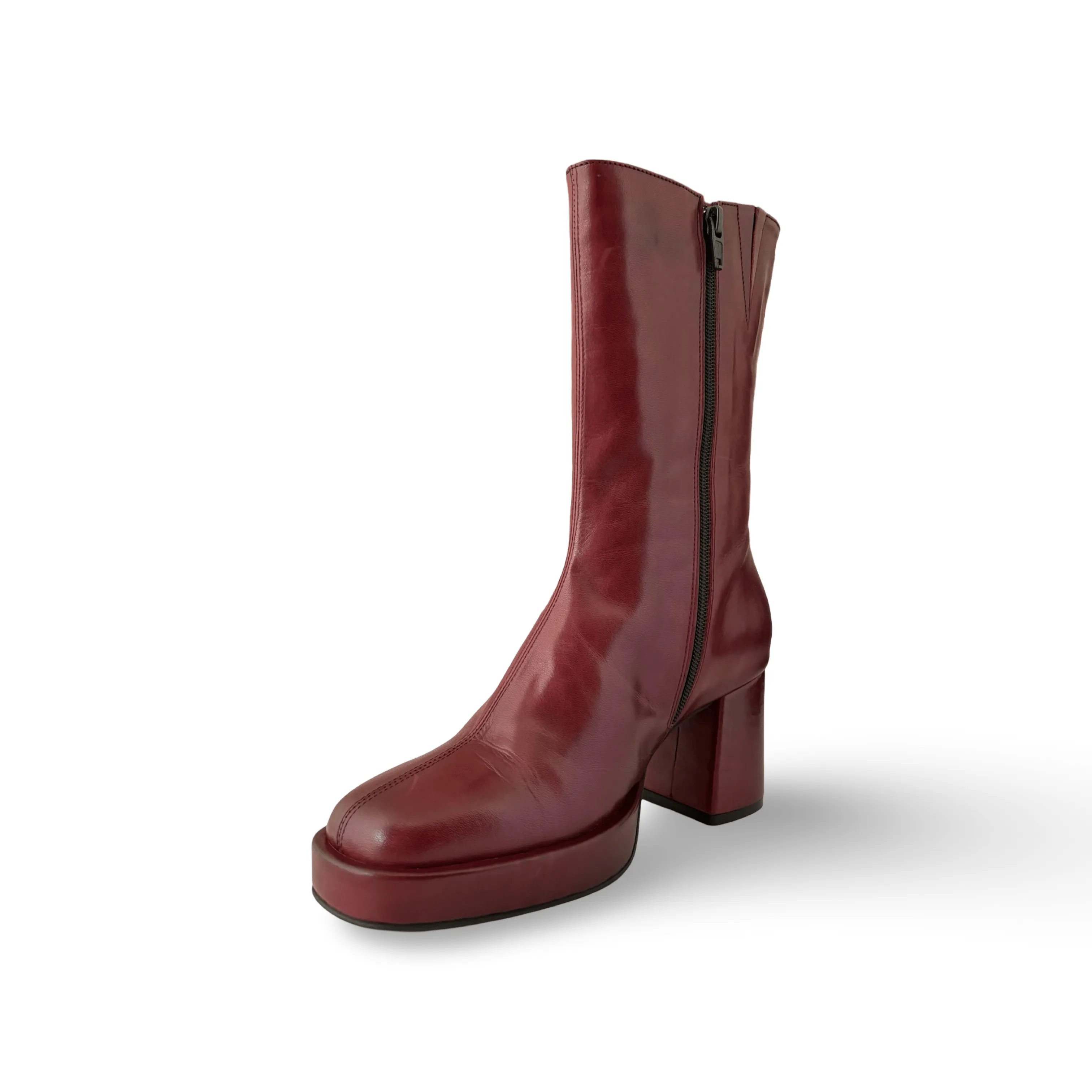 Penner Bordeaux Block Heel Boot