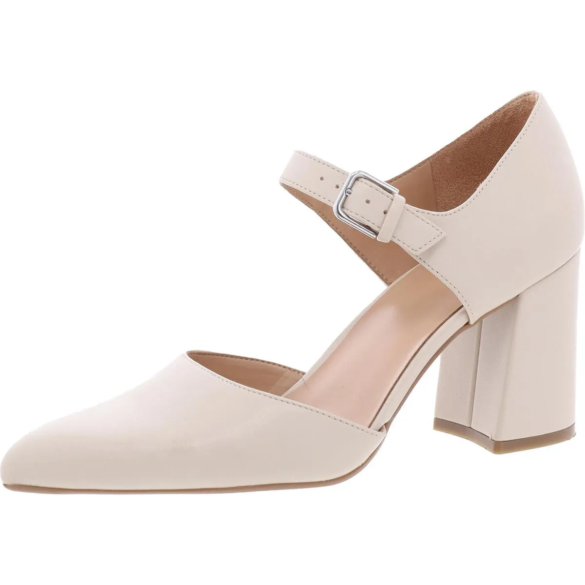 Pixie Womens Faux Leather Pointed Toe D'Orsay Heels