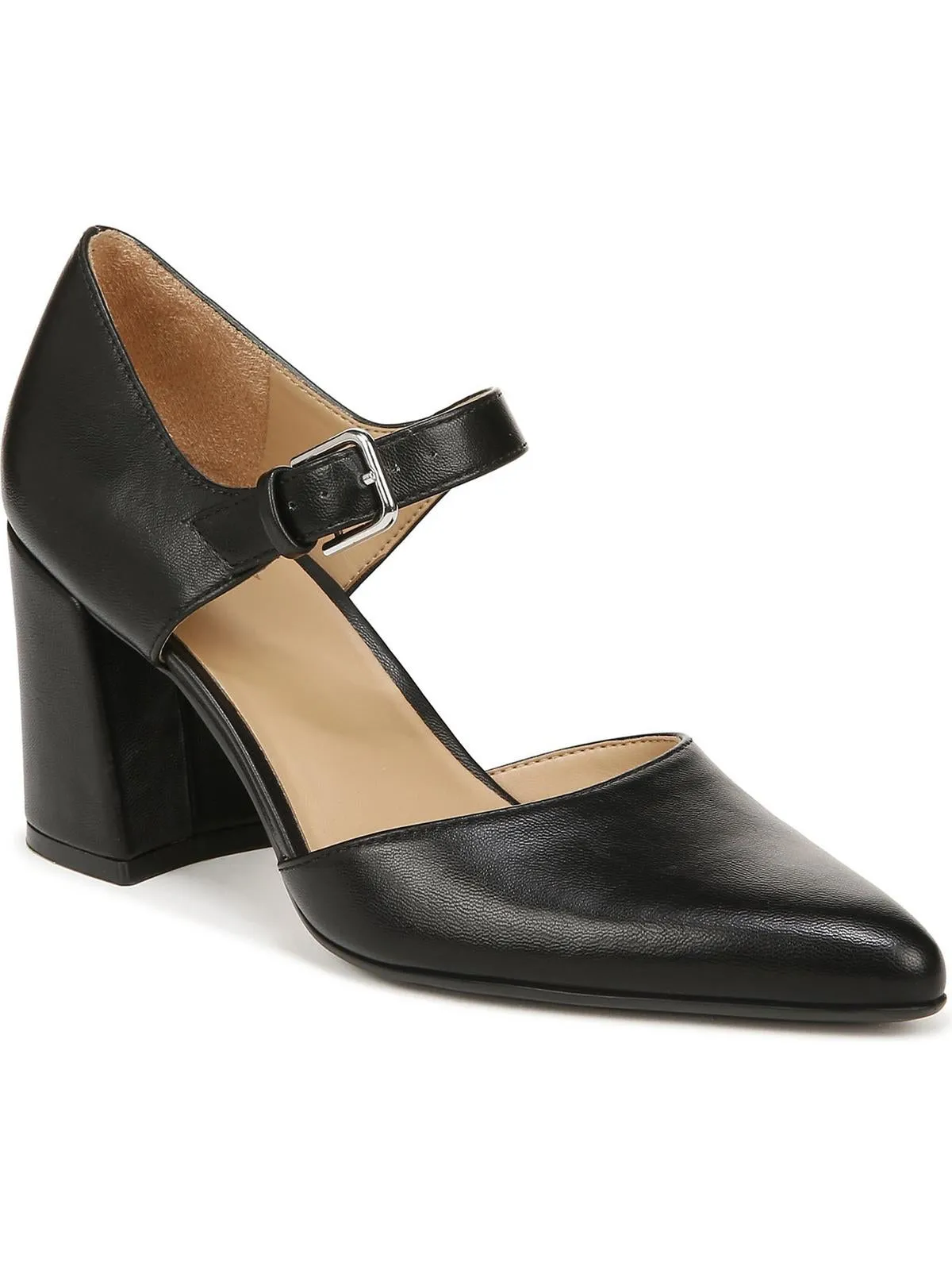 Pixie Womens Faux Leather Pointed Toe D'Orsay Heels
